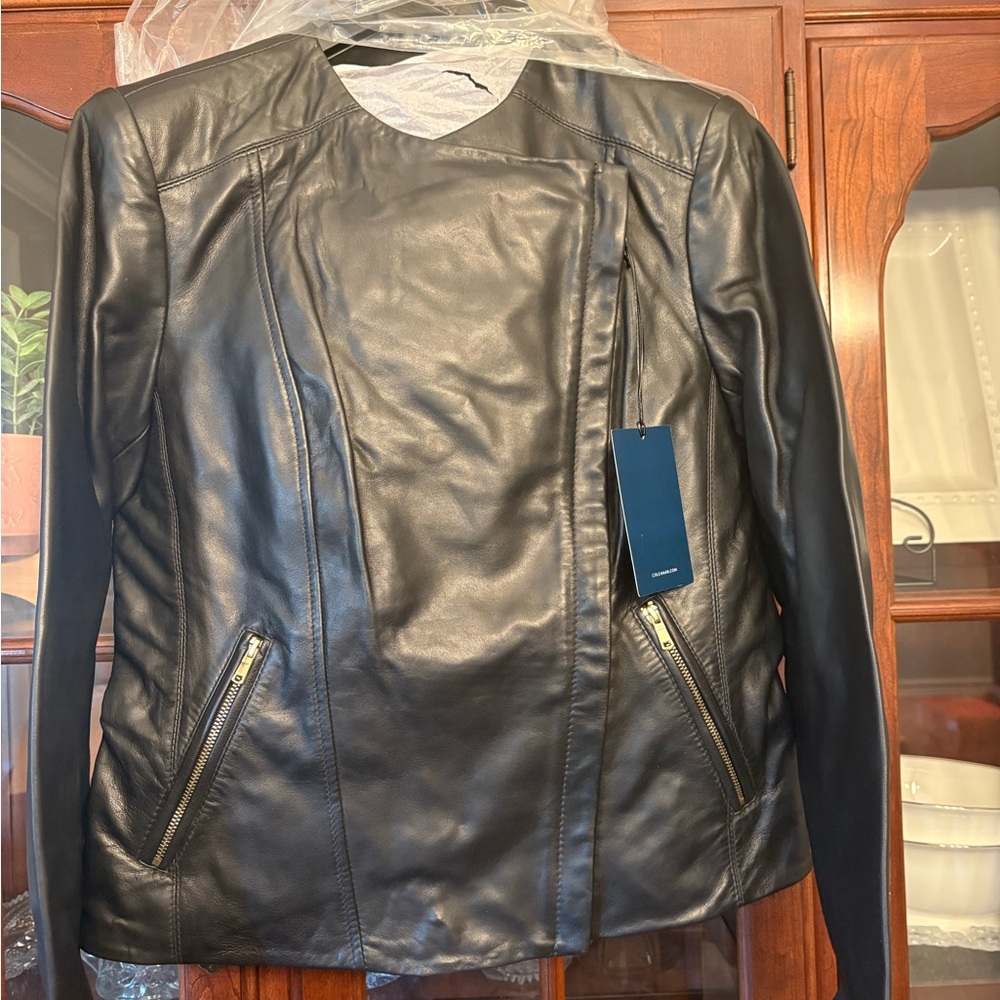 Cole Haan Women's Black Leather Jacket - Picture 4 of 8